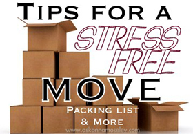 Tips for a Stress-Free Move, including Moving Checklist