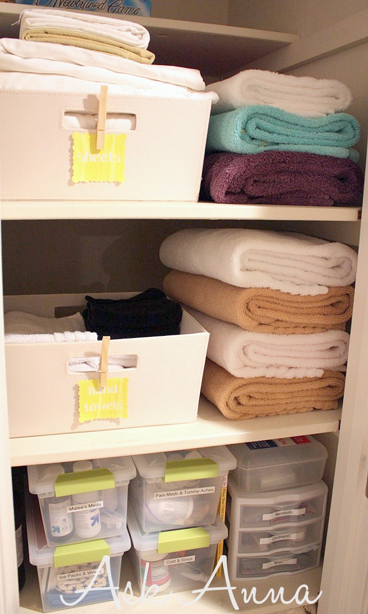 Organizing the linen closet - Ask Anna