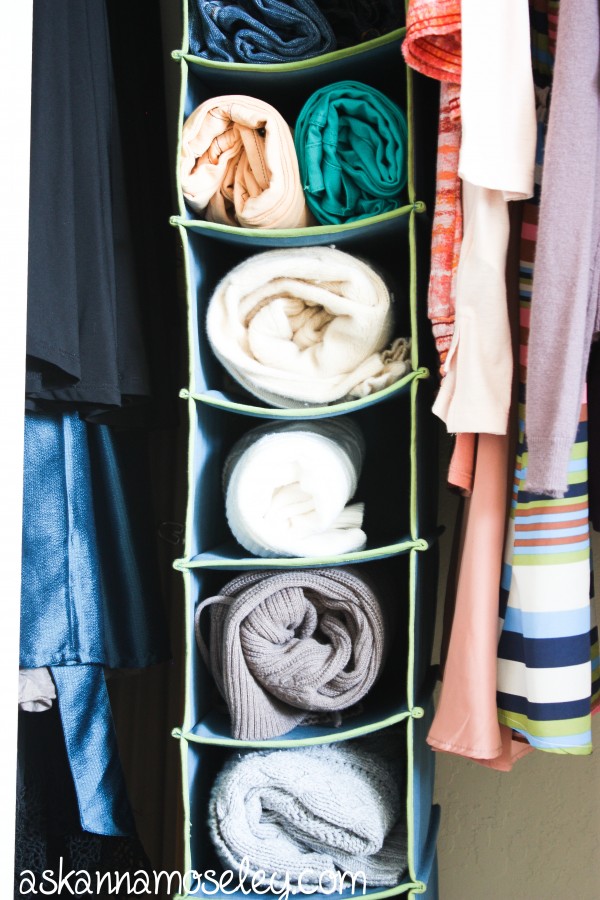 I'm sharing a very creative closet organization solution for those of us who don't have a lot of closet space for things like sweaters, pants, etc. You won't believe how easy it is to find the space you need! | Ask Anna