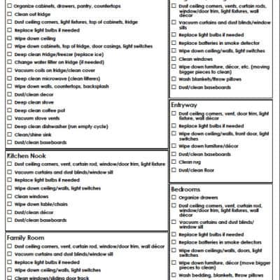 Spring Cleaning Checklist Printables