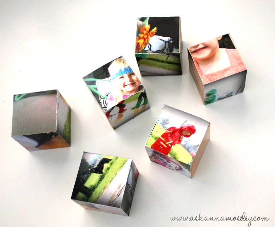 DIY picture blocks, these are fun to make and even more fun to play with once you're finished! They would make a great gift any time of year.