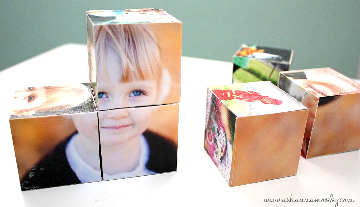 DIY picture blocks, these are fun to make and even more fun to play with once you're finished! They would make a great gift any time of year.