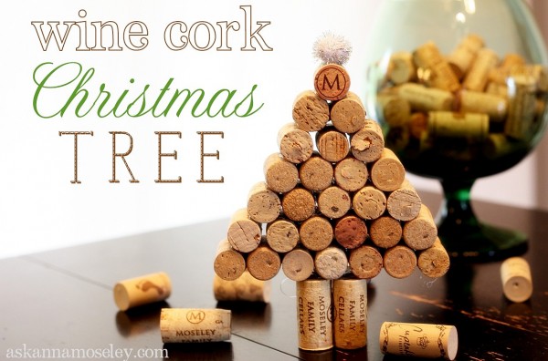 Wine cork Christmas tree tutorial - all you need are some old corks and a hot glue gun, it's easy to make and they make great gifts | Ask Anna