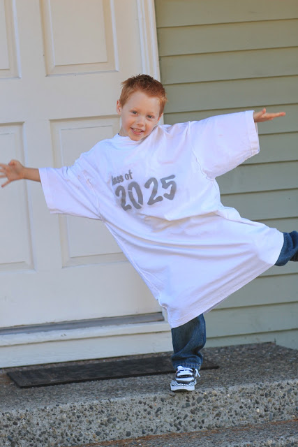 First day of school with future t-shirt size