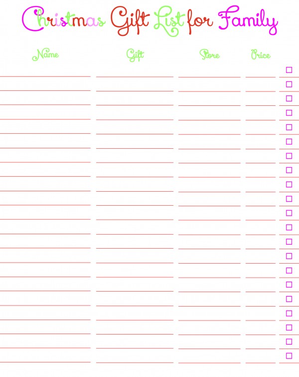 Get this FREE Christmas gift list printable and 3 other printables to organize your Christmas season this year | Ask Anna