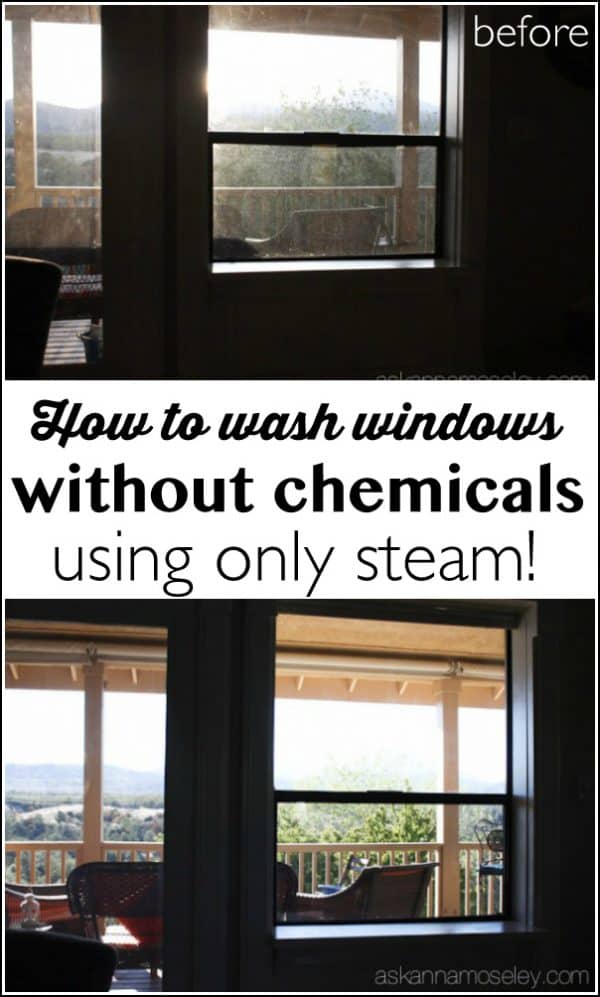 How to wash windows without chemicals, using only steam. You'll be amazed at how quick and easy it is to clean your windows now! | Ask Anna