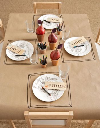 Kids Thanksgiving table setting ideas