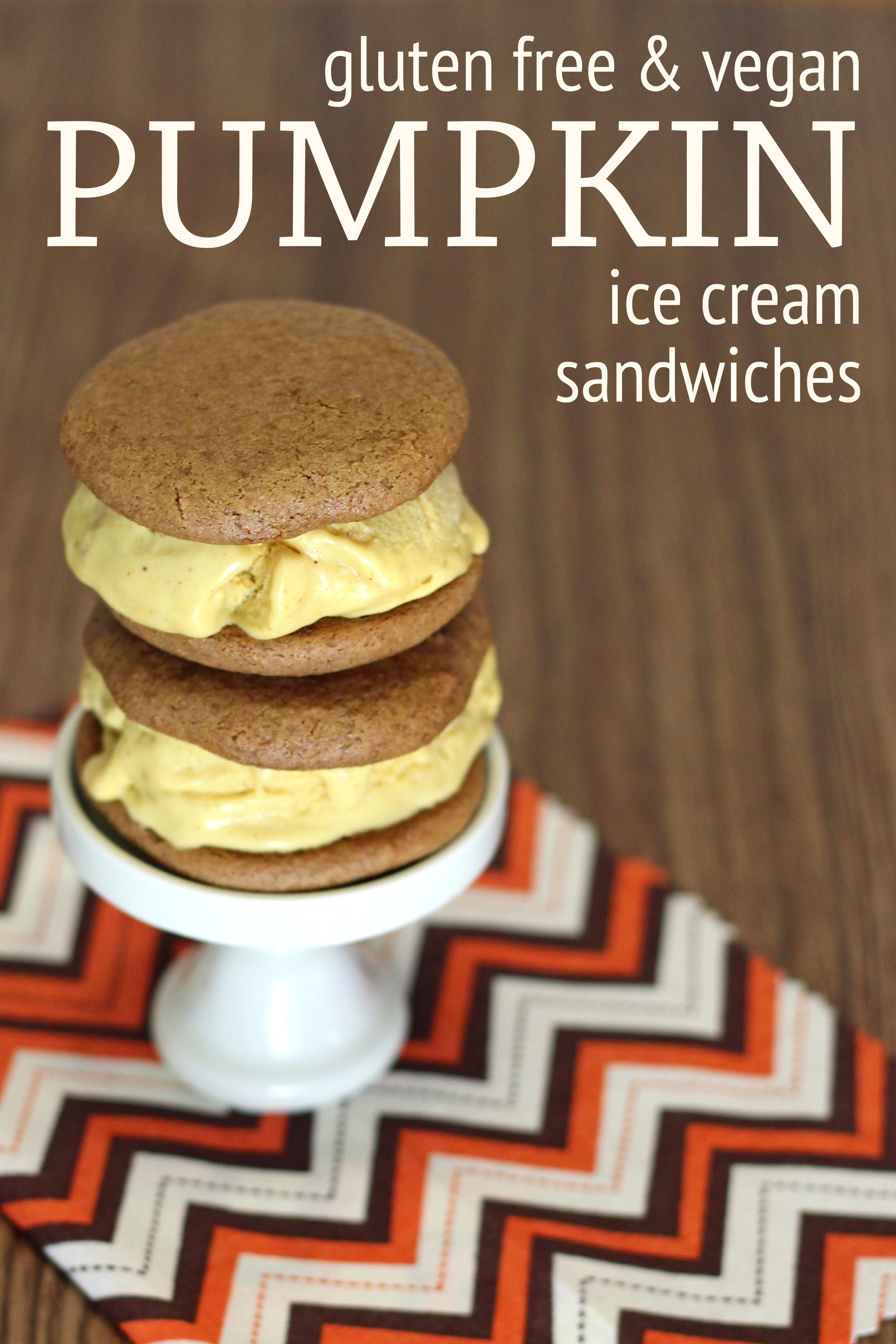 Gluten Free & Vegan Pumpkin Ice Cream Sandwiches