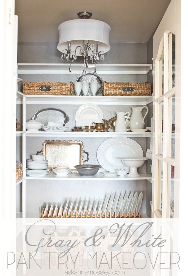 Gray and White Pantry Makeover - Ask Anna