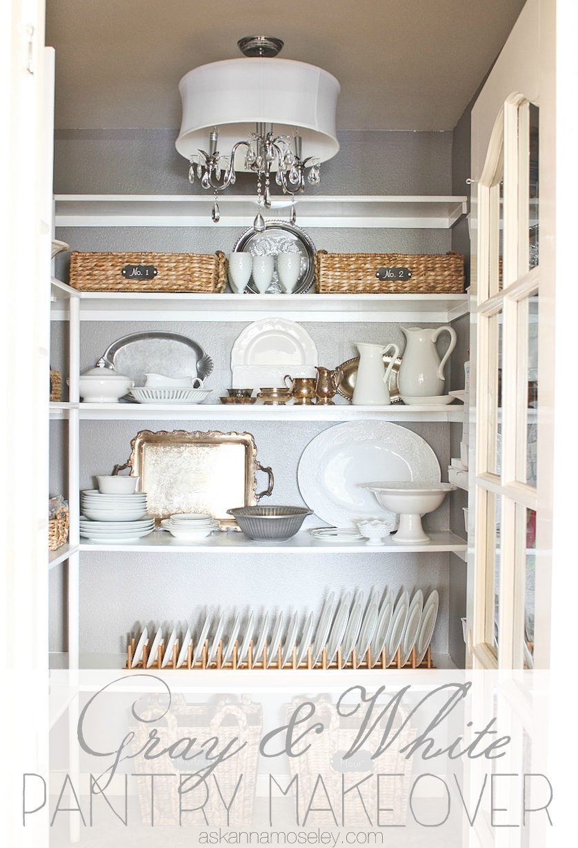 Gray and White Pantry Makeover