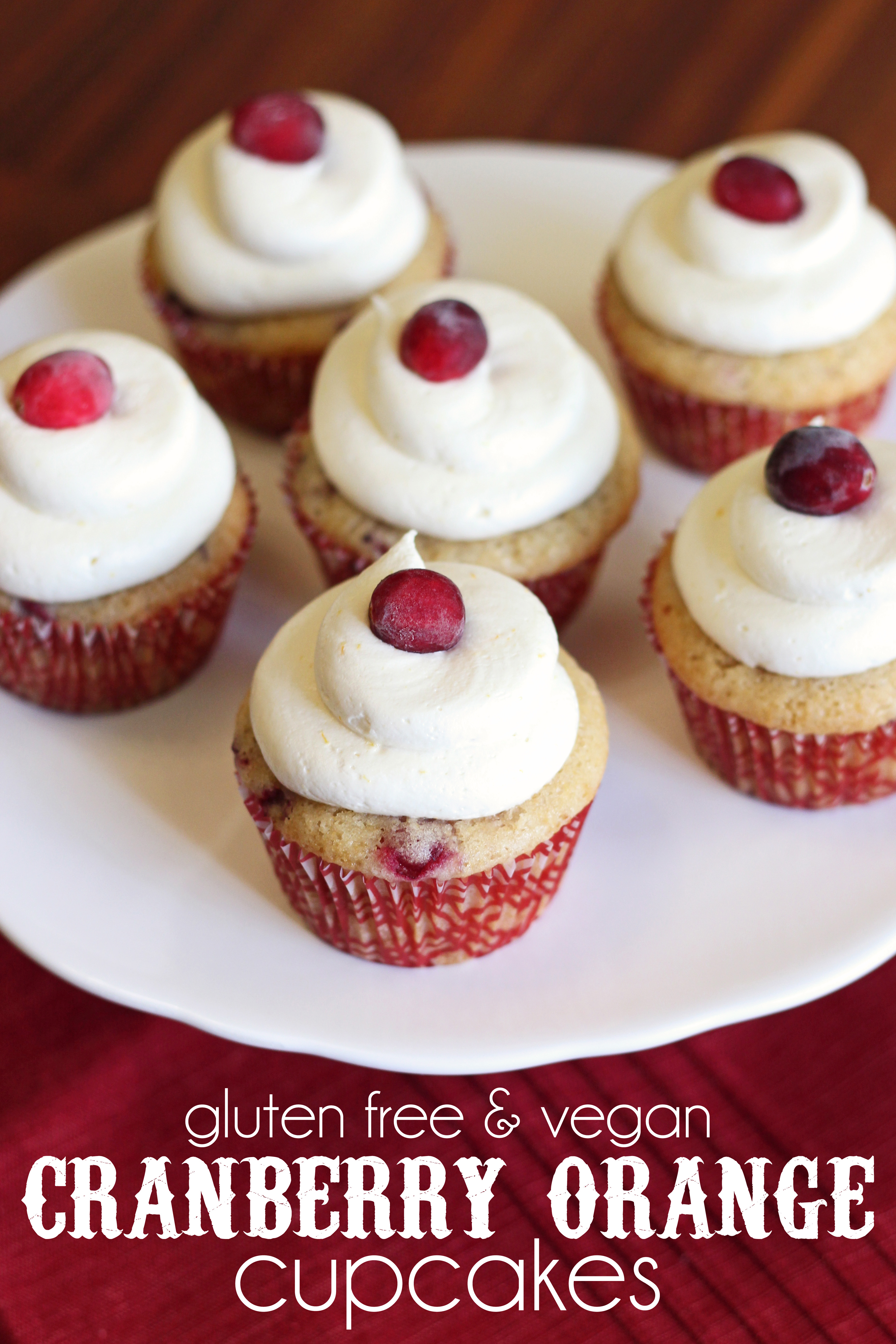 Gluten Free Vegan Cranberry Orange Cupcakes