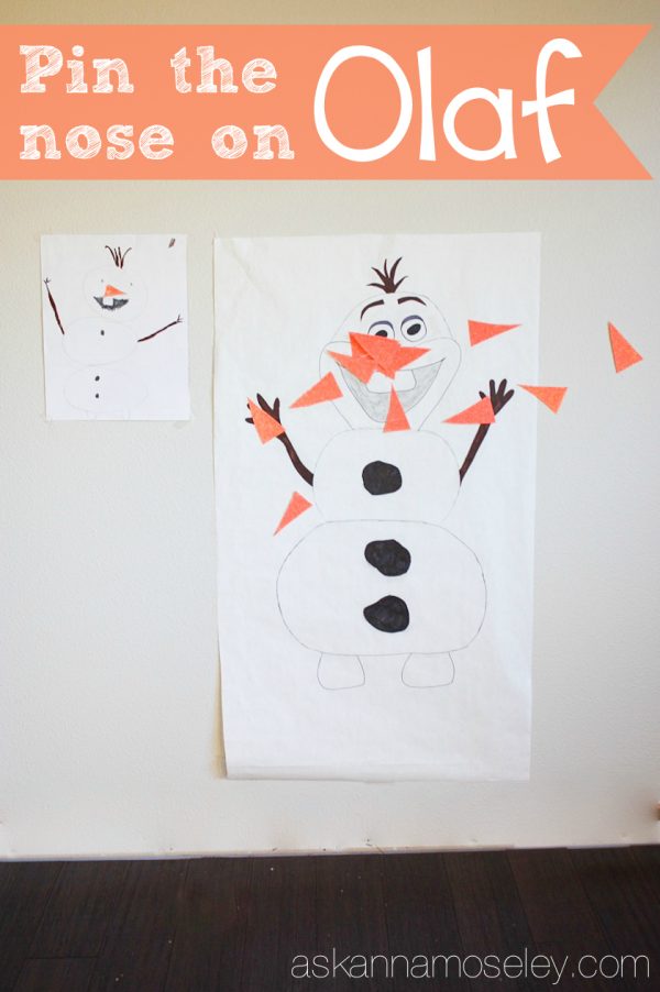 Pin the nose on Olaf, Frozen party idea - Ask Anna