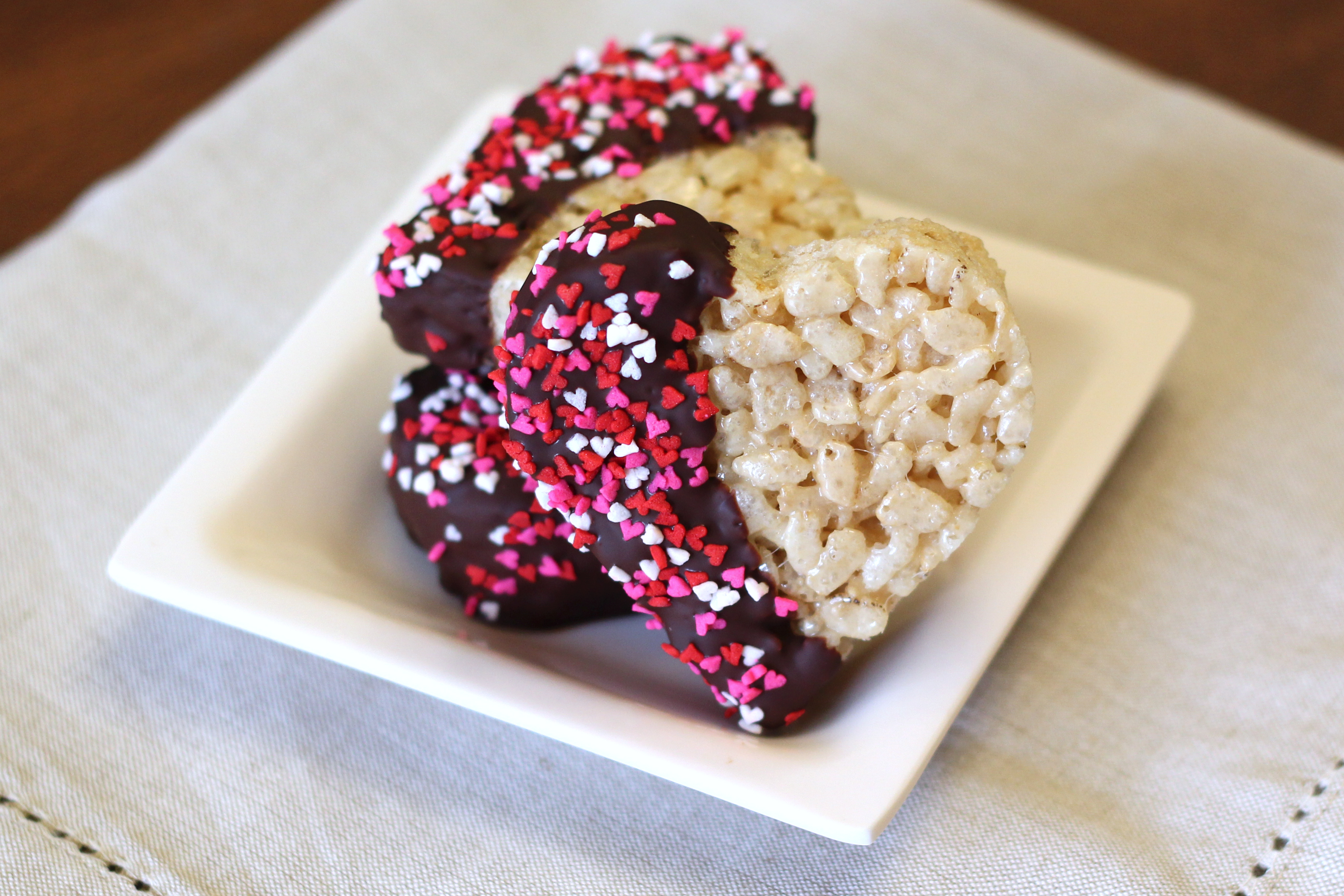 Gluten Free Chocolate-Dipped Rice Crispy Treat Hearts - Ask Anna