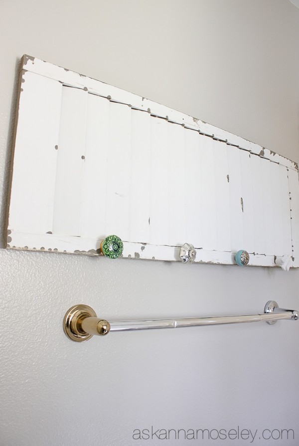 DIY towel rack from a shutter - Ask Anna