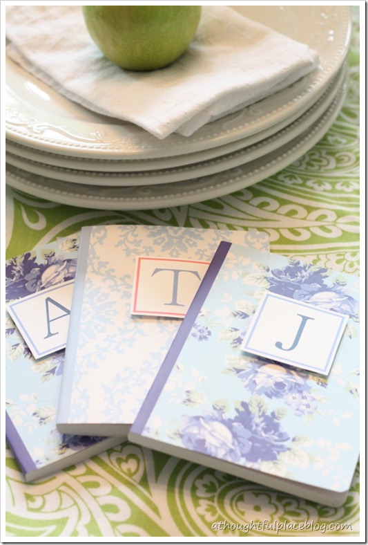 Monogrammed notebooks for a teacher