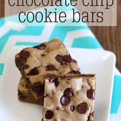 Vegan and Gluten Free Chocolate Chip Cookie Bars