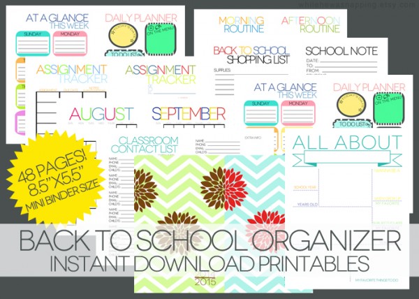 Printable Back to School Organizer Kit