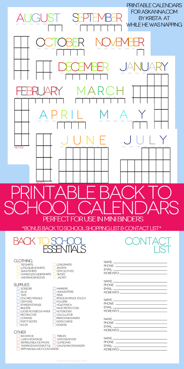 Printable Back to School Organizer Kit