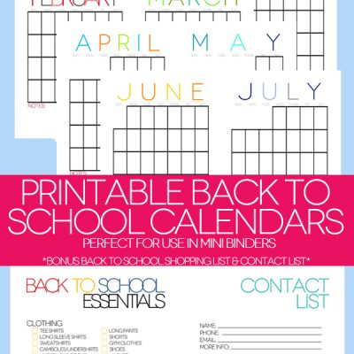 Printable Back to School Organizer Kit