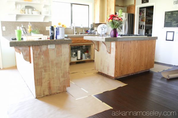 How to fill in oak grain on cabinets