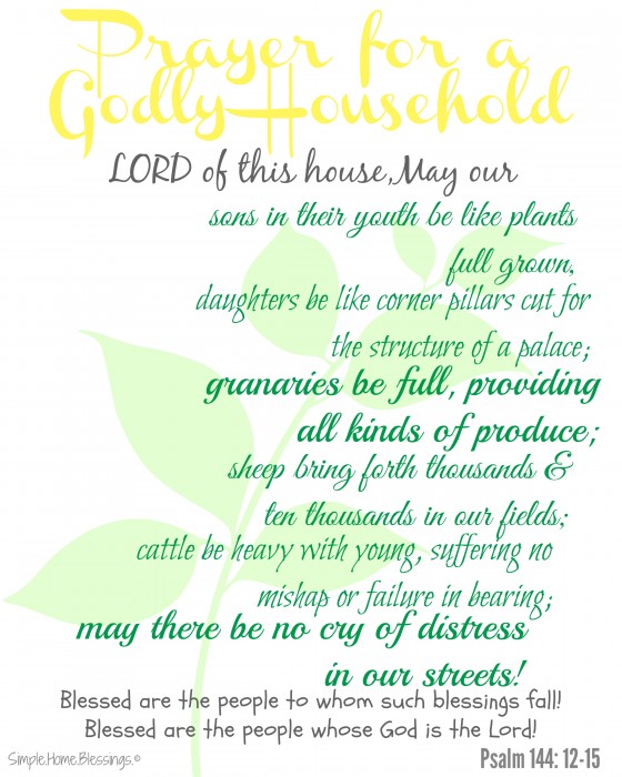 Prayer for a Godly Household