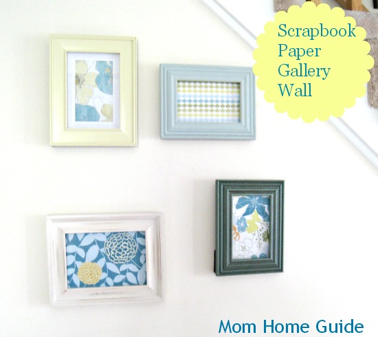 Scrapbook paper gallery wall