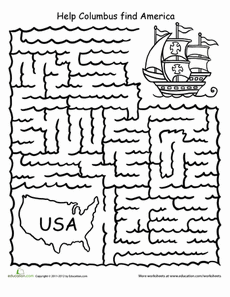 Columbus Day maze