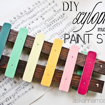 DIY Xylophone made with Paint Sticks – sneak peek