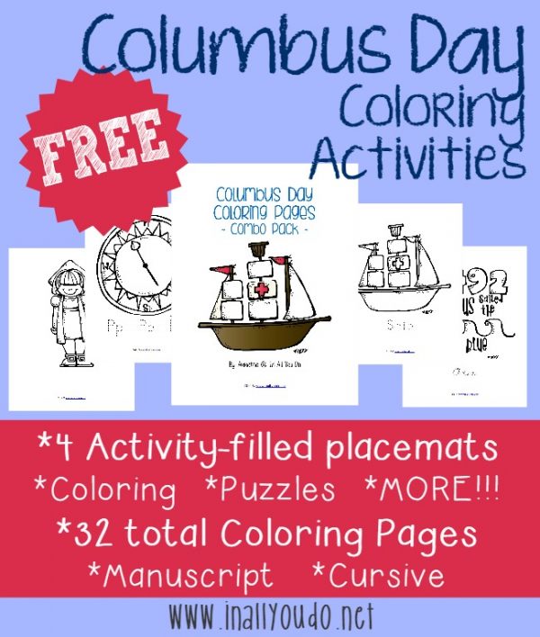 FREE Columbus Day Coloring Activities