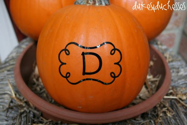 Monogrammed pumpkin