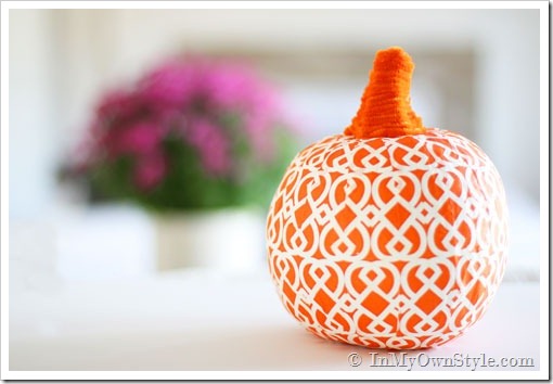 Napkin covered pumpkin