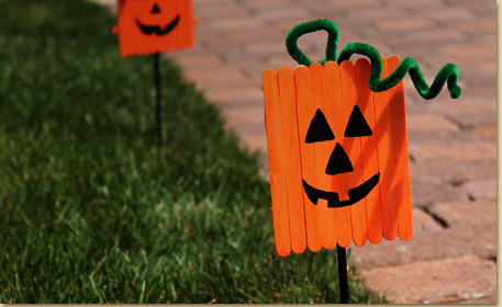 Popsicle stick pumpkins