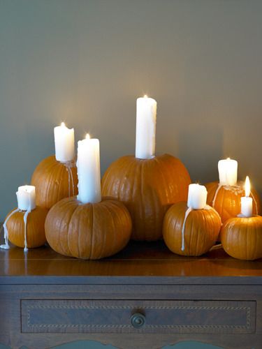 Pumpkin candle holders