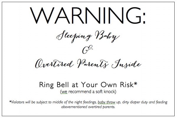 New parent front door sign