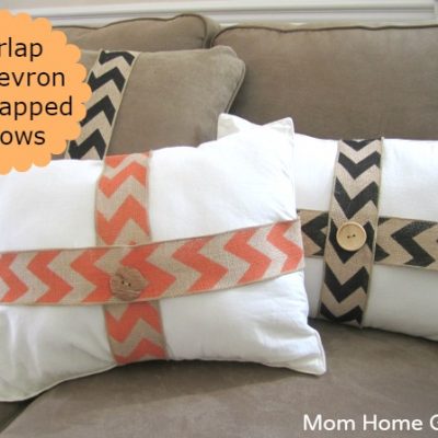 Burlap wrapped pillows