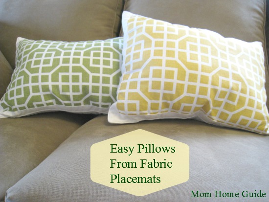 DIY pillows made from placemats