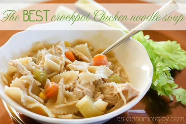 The BEST crockpot chicken noodle soup - Ask Anna