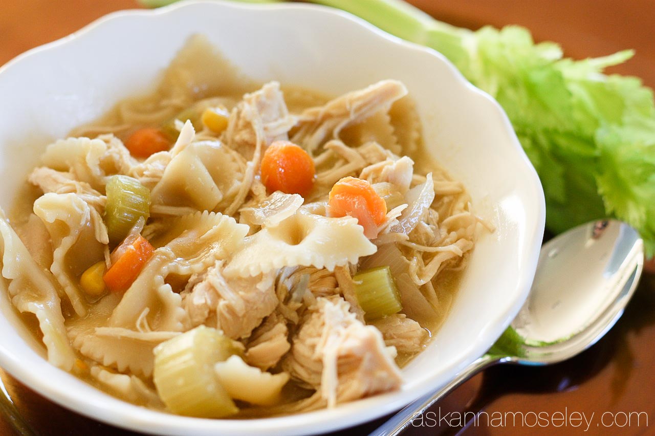 The BEST crockpot chicken noodle soup