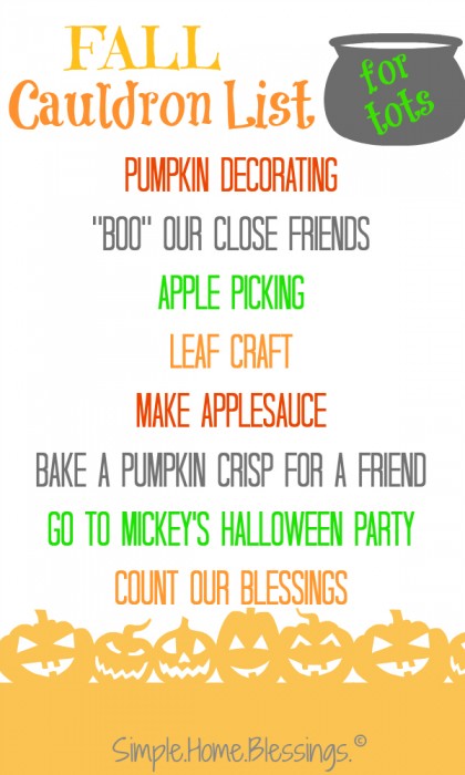 Toddler Fall bucket list