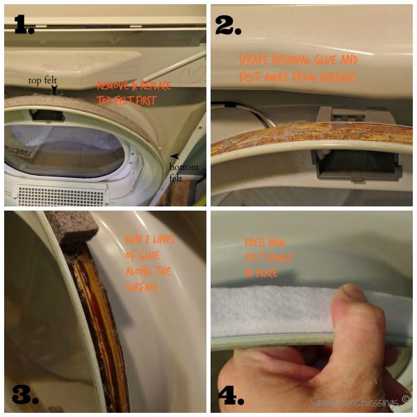 dryer tune-up, removing and replacing top and bottom felt