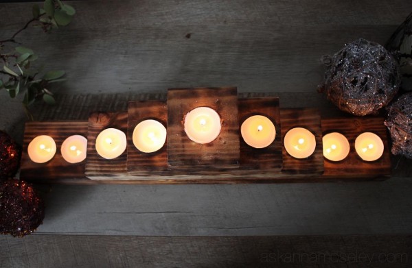 DIY rustic Christmas tree tealight holder {tutorial} - Ask Anna