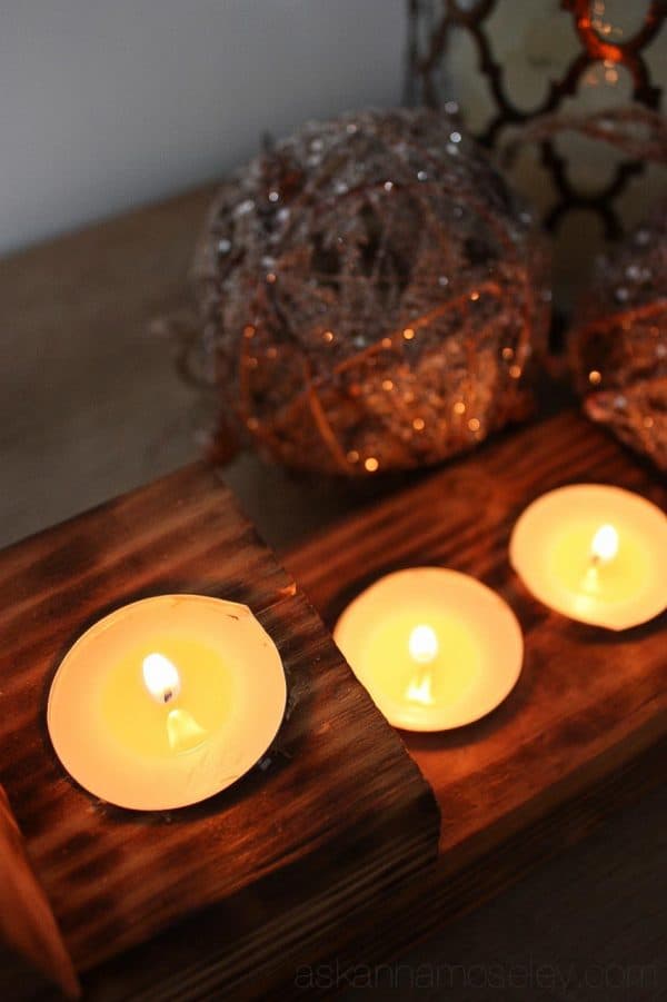 DIY rustic Christmas tree tealight holder {tutorial} - Ask Anna