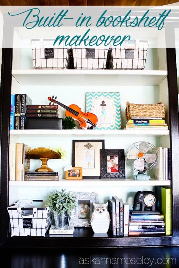 Built-in bookshelf makeover - Ask Anna