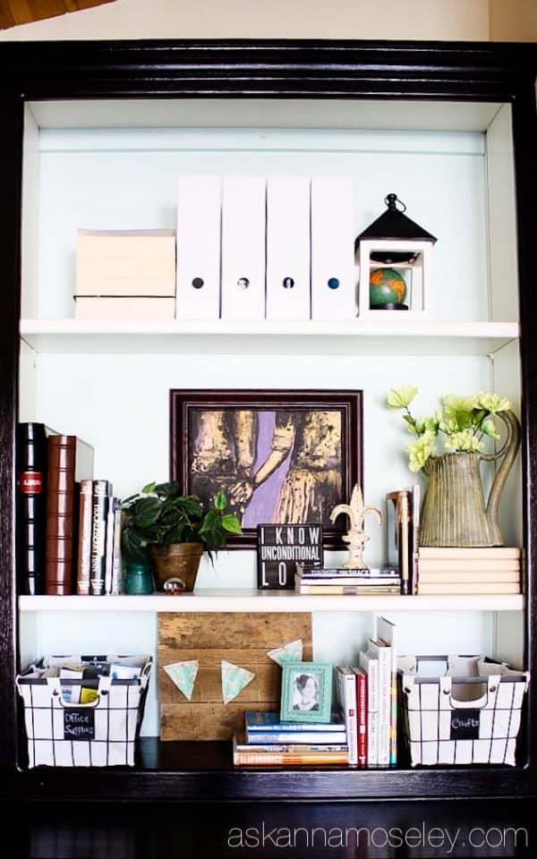 Built-in bookshelf makeover - Ask Anna