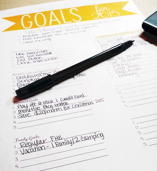 New Goals for a New Year Printables