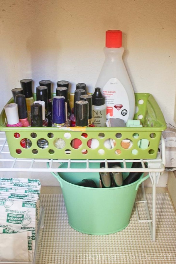 How to organize under the bathroom sink - Ask Anna