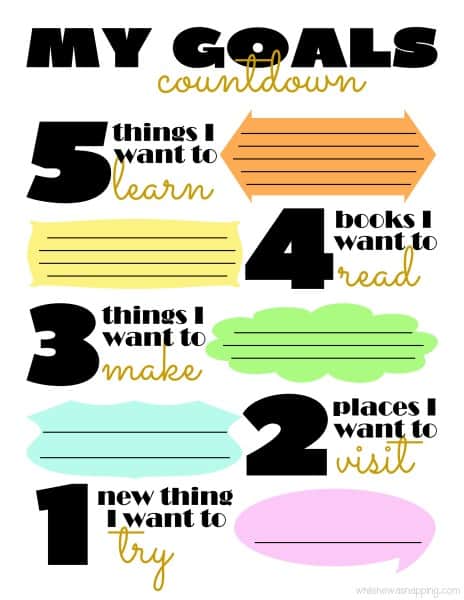 My goals printable