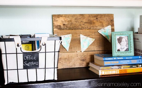 Office organization tips with BHG baskets from Walmart - Ask Anna