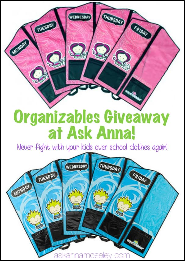 Organizables giveaway on Ask Anna, never fight with your kids over their school clothes again!