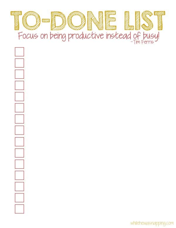 To do list printable